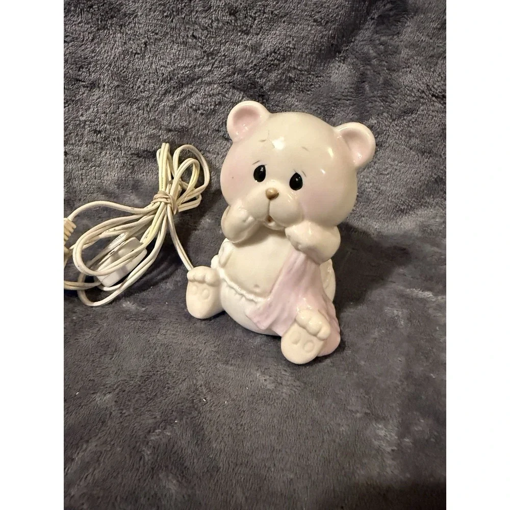 1985 Vintage Enesco Glass Bear Night Light Precious Moments Tested‎ And Works